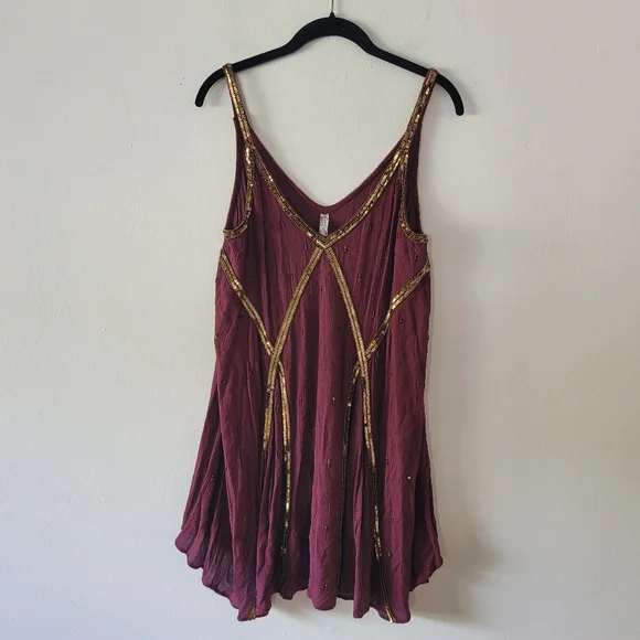 Free People Intimately In Heaven Embelished Slip Dress Small - Picture 4 of 11